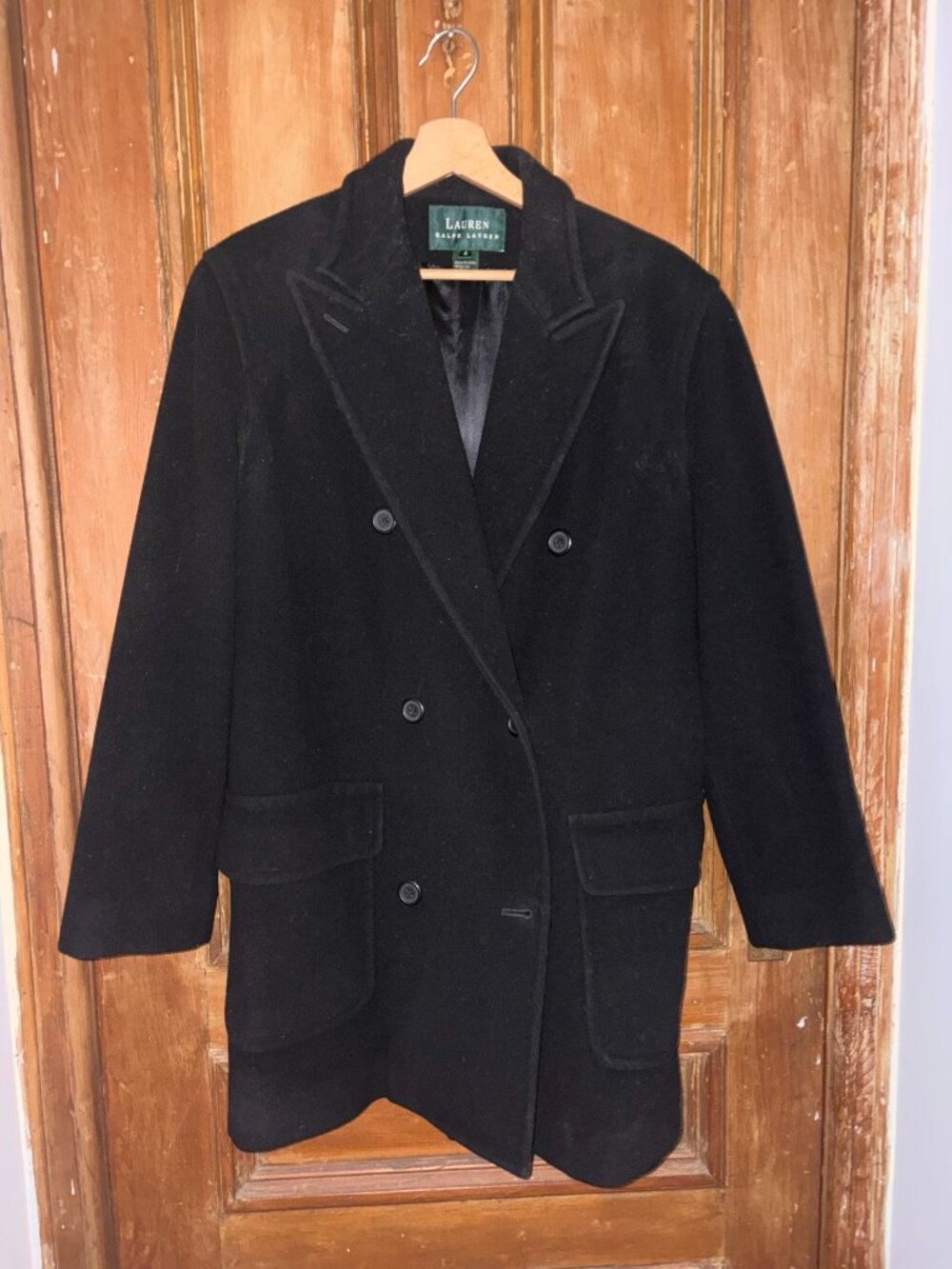 Ralph Lauren Black 100% Virgin wool peacoat Size 4 Excellent condition